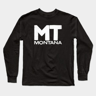 MT Montana State Vintage Typography Long Sleeve T-Shirt